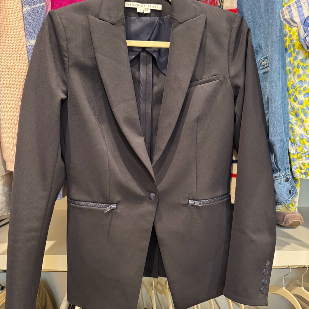 Veronica Beard NAVY Scuba Dickey Jacket - Picture 5 of 11
